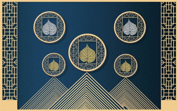 Creative 3D Abstract Mountain Peak Window Frame Leaf - Image 2