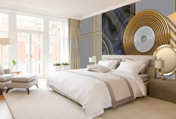 Modern Light Luxury Stereo Gold Texture Marble Wallpaper Lifestyle Background - Image 2