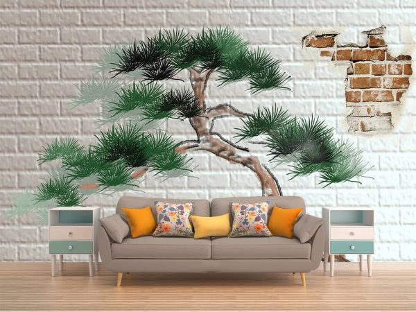 New 3d Stereo A Flowering Tree Modern Background Wall - Image 3