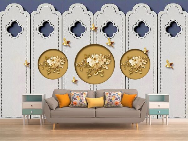 3d Three-dimensional Embossed Lattice Simple European Background Wallpaper - Image 2
