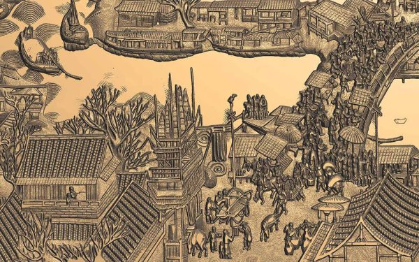 Japnese Style City Sculpture Qingming Shanghetu - Image 2