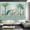 Traditional Moroccan decorative wall with plants and peacock - Image 3