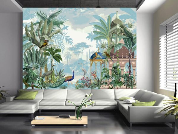 Traditional Mughal garden illustration pattern for wallpaper - Image 3