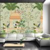 Traditional Mughal garden, lotus, arch, temple, lamp, bird vector illustration seamless pattern for wallpaper - Image 3
