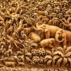 Carved Thai elephant on the wood frame - Image 3