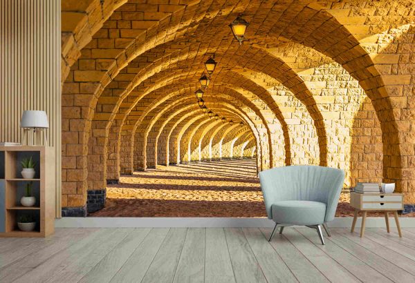 The arched stone colonnade with suspended lanterns - Image 2
