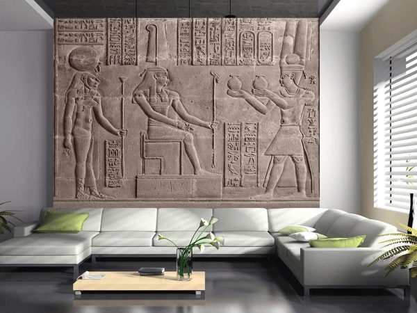 ancient stone relief at Chnum temple in Egypt - Image 2