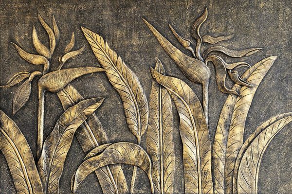 the sculpture of bird of paradise on wall - Image 2