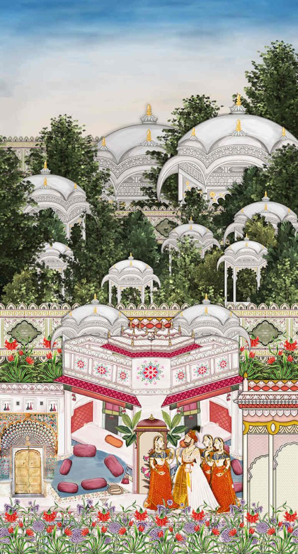 Mughal Arch And Garden Illustration Manual artwork - Image 2
