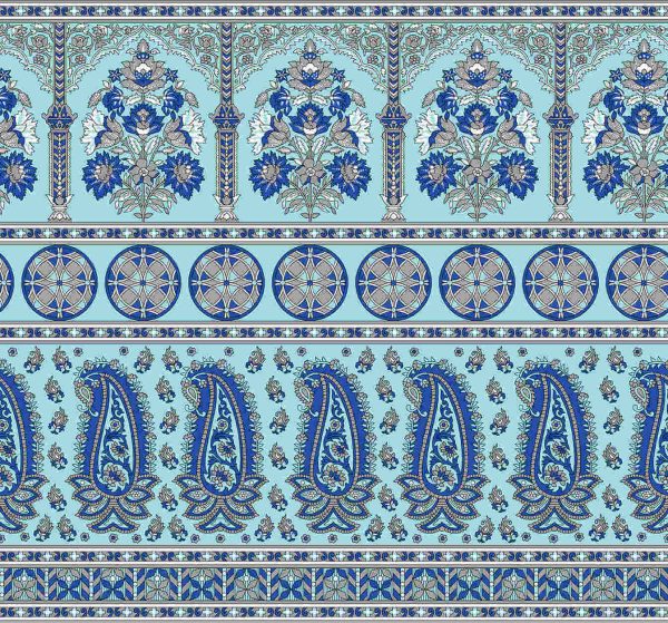 Traditional Asian paisley border design
