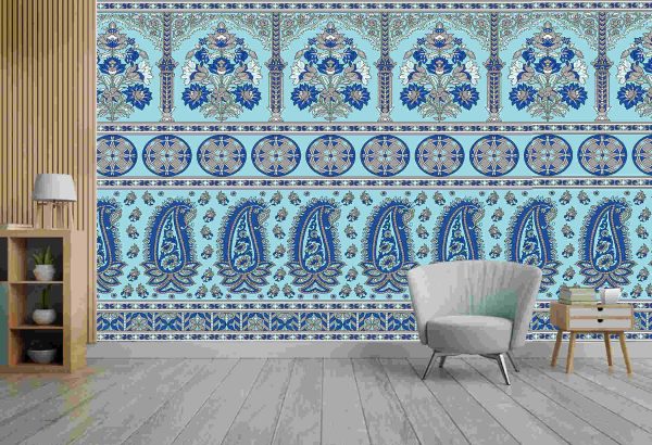 Traditional Asian paisley border design - Image 3