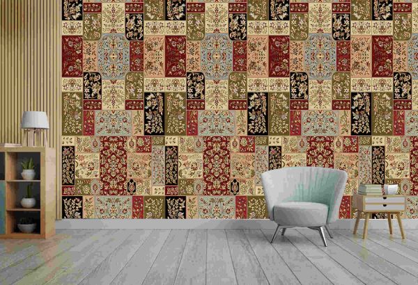 Abstract Mughal Seamless Pattern Background Design Vintage Tree Manual Art Work For Wallpaper Prints - Image 3