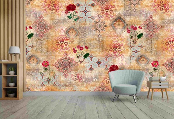 Seamless mughal floral with ethnic paisley with pattern on digital background - Image 3