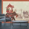 Mughal Emperor riding elephant decorative illustration frame - Image 3