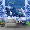 3D Breaking Through The Wall And Out Of Ocean World Kids Room Wallpaper - Image 2