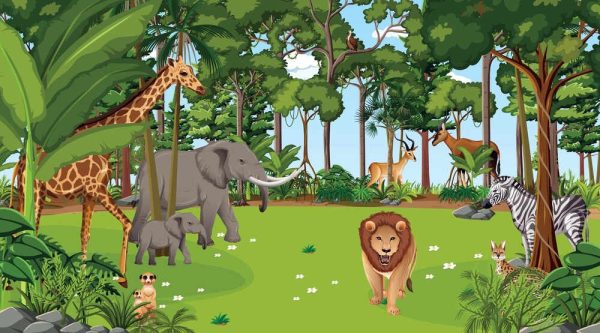 Forest animals kids wallpaper pattern - Image 2