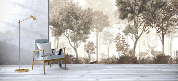 Wallpaper forest mural nature animal - Image 2