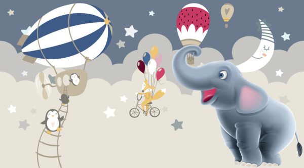 kids wallpaper night elephant - Image 2