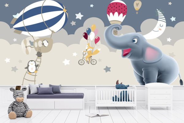 kids wallpaper night elephant