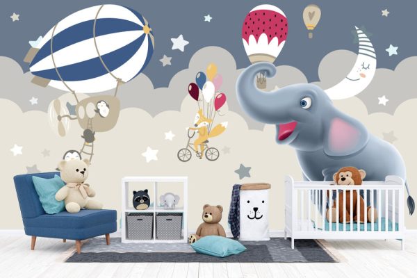 kids wallpaper night elephant - Image 3