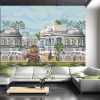 Traditional Indian Mughal emperor, queen, elephant, caravan, palace, architecture, arch, dome, peacock illustration vector - Image 3