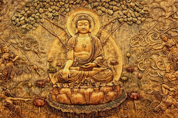 3d Carving illustration of buddha image