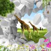 3d giraffe wall background - Image 2
