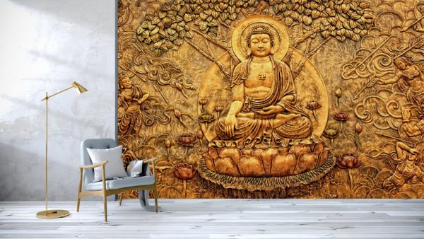 3d Carving illustration of buddha image - Image 2