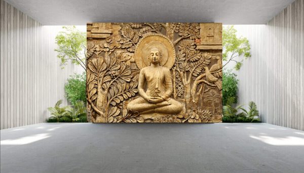 Buddha wooden carving - Image 3