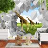 3d giraffe wall background - Image 3
