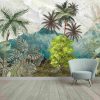 Landscape wallpaper, garden background, exotic trees, tropical plants, mural art. - Image 3