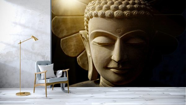Buddha's head statue carved from sandstone by handmade - Image 3