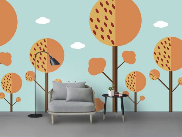 Animal Cartoon Forest Kids Wallpaper
