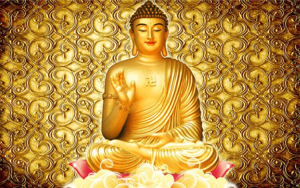 Golden Buddha Wallpaper Art