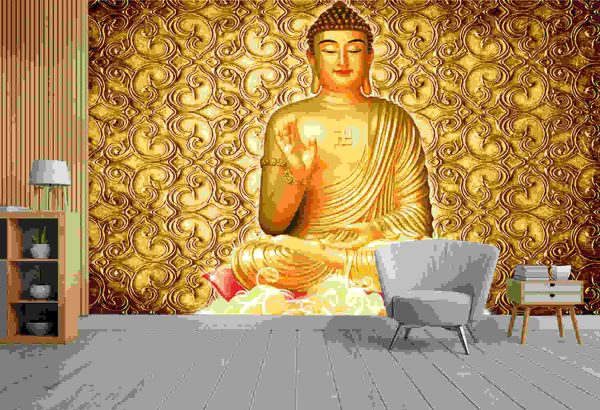 Golden Buddha Wallpaper Art - Image 3