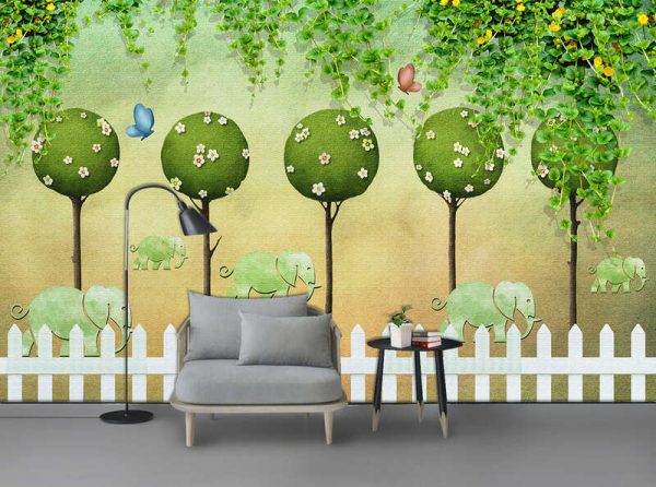 Cartoon Big Tree Forest Background Wallpaper - Image 2