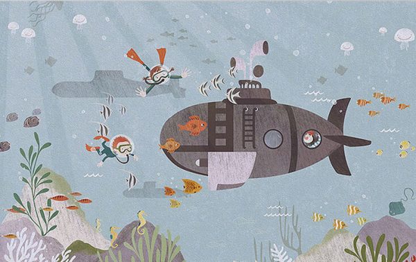 Cartoon Children's Room Underwater World Wallpaper - Image 2