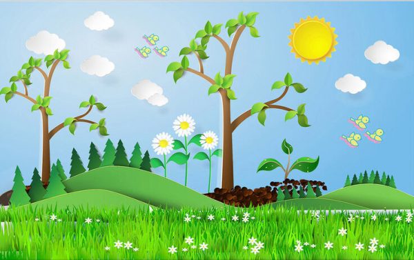 Cartoon Tree Children's Room Wallpaper - Image 2