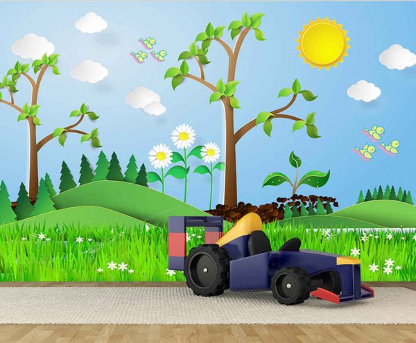 Cartoon Tree Children's Room Wallpaper - Image 3