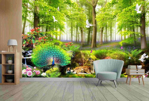 3D nature forest and animals wallpaper - Image 2
