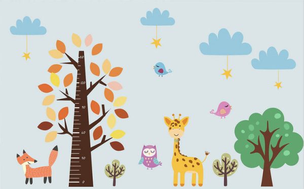Children's Room Cartoon Animal Tree Height Ruler Background Wall - Image 2