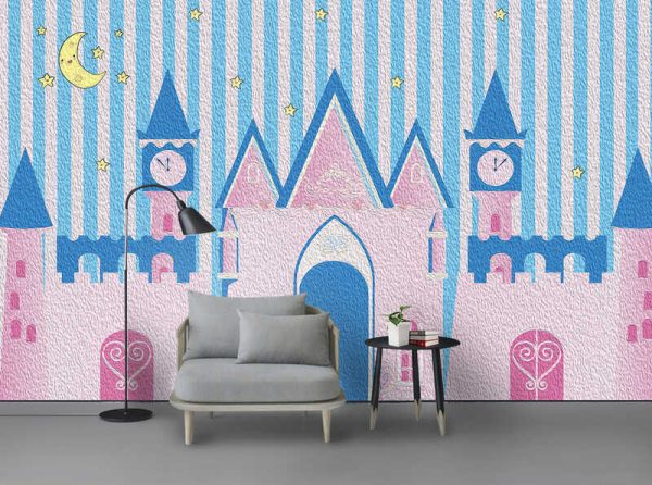 Cute Castle Oil Painting Children's Room Background Wallpaper