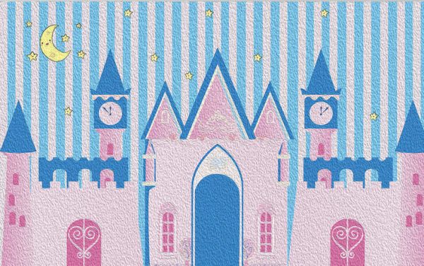 Cute Castle Oil Painting Children's Room Background Wallpaper - Image 2