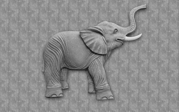 3D Relief Elephant Marble Background Wall Mural - Image 3