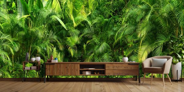 Beautiful green jungle of lush palm leaves - Image 2