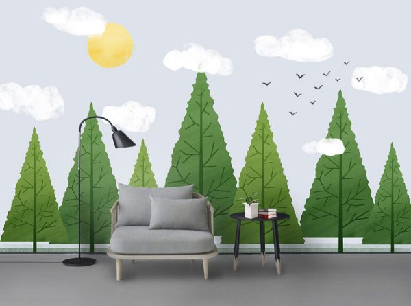 Drawing Of Tree Woods Children's Room - Image 2