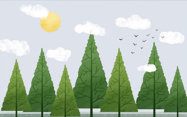 Drawing Of Tree Woods Children's Room - Image 3