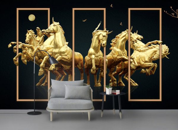 Golden-3d-horses