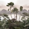 Tropical palm leaves. Mural, Wallpaper for Walls. 3D illustration - Image 2