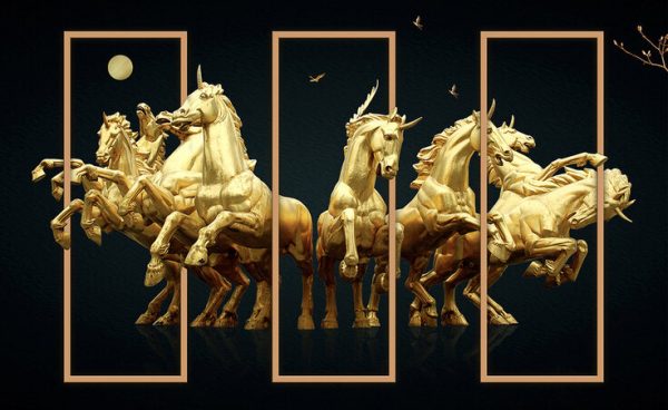 Golden-3d-horses - Image 2
